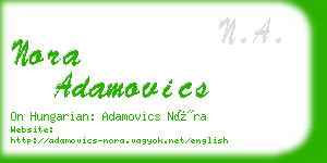 nora adamovics business card